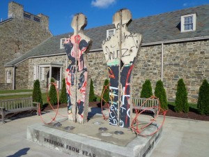 FDR Museum - this sculpture was made from pieces of the Berlin Wall