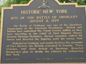 Plaque at Oriskany Battlefield - Revolutionary War