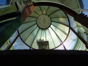 A view of the light from inside the lighthouse