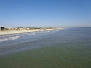 A view of the beach from the Tybee Island Pier and Pavilion